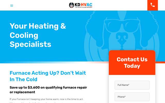 Kendawgs Heating & Cooling's page as the assistant saw it