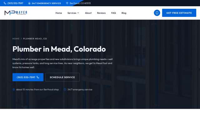 Page cited for Mayer Plumbing