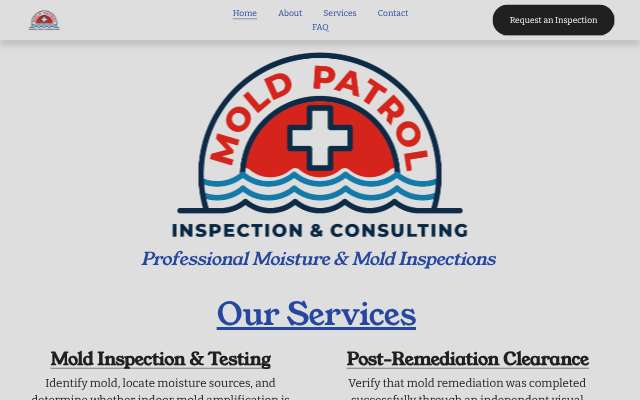 Mold Patrol - Inspection & Consulting's page as the assistant saw it