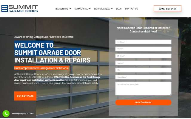 Page cited for Summit Garage Doors