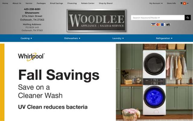 Woodlee Appliance Inc.'s page as the assistant saw it