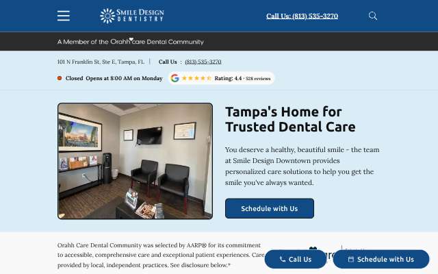 Smile Design Dentistry's page as the assistant saw it