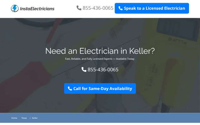Page cited for InstaElectricians