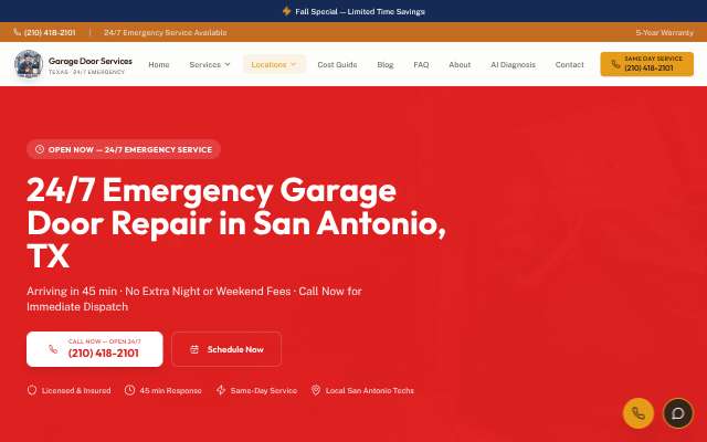 Neighborhood Garage Door San Antonio's page as the assistant saw it