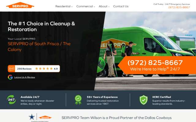 SERVPRO of South Frisco The Colony's page as the assistant saw it