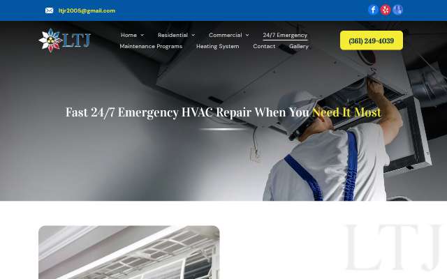 LTJ Air Conditioning and Heating's page as the assistant saw it
