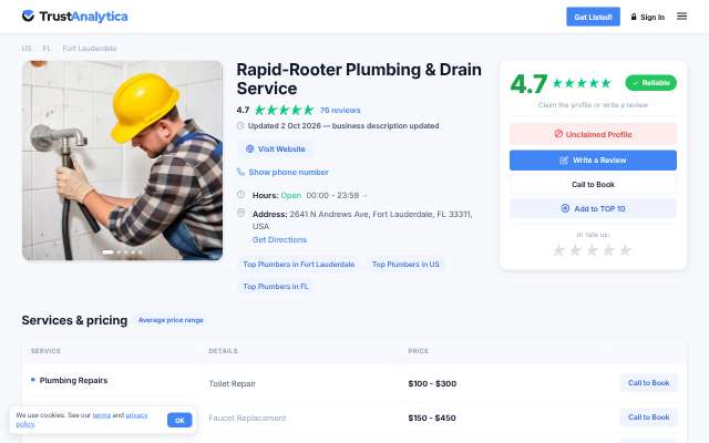 Page cited for Rapid-Rooter Plumbing & Drain Service