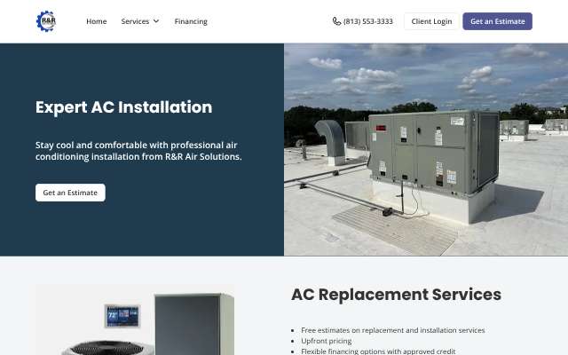 R&R Air Solutions's page as the assistant saw it