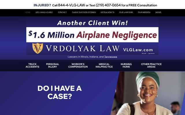 Vrdolyak Law Group's page as the assistant saw it