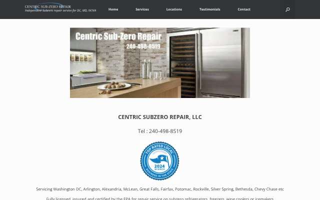 Centric Subzero Repair's page as the assistant saw it