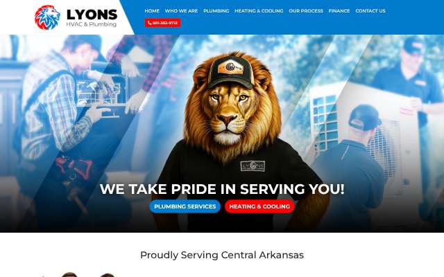 Lyons HVAC and Plumbing's page as the assistant saw it