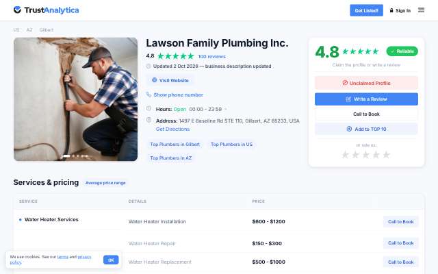 Page cited for Lawson Family Plumbing Inc.