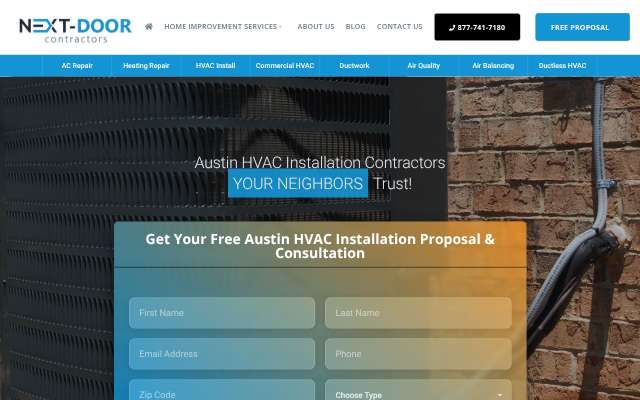 Next-Door Contractors's page as the assistant saw it