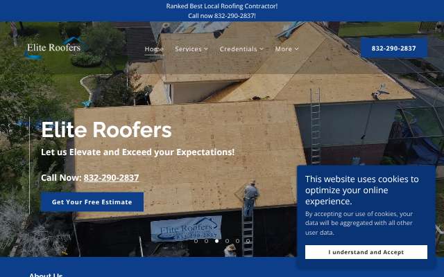 Elite Roofers's page as the assistant saw it