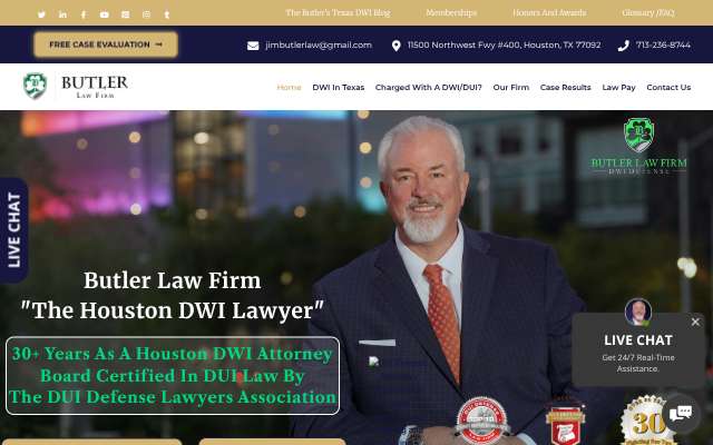 Butler Law Firm (Jim Butler)'s page as the assistant saw it