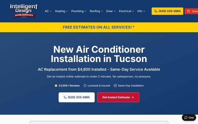 Intelligent Design Air Conditioning's page as the assistant saw it