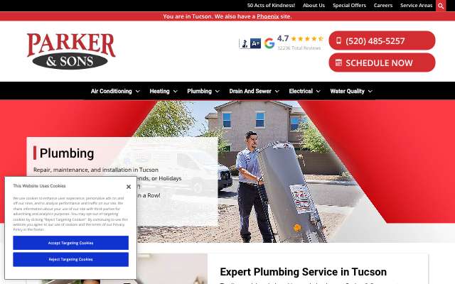 Parker and Sons's page as the assistant saw it