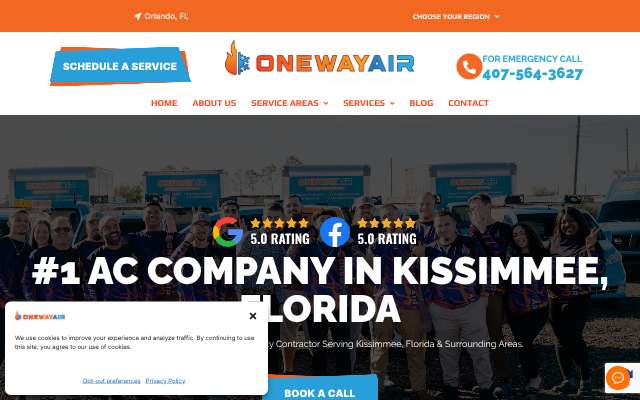 One Way Air's page as the assistant saw it