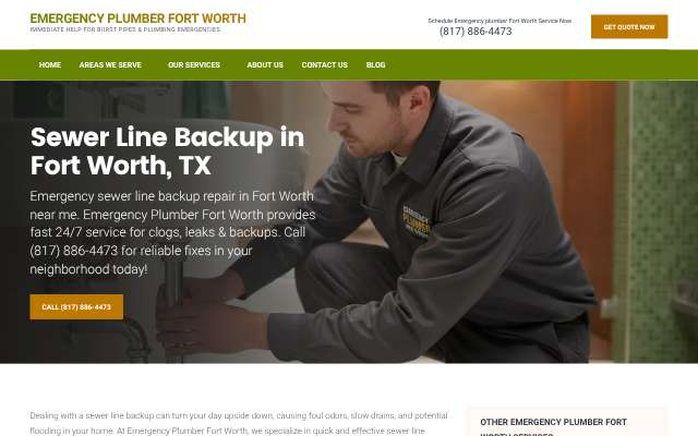 Emergency Plumber Fort Worth's page as the assistant saw it