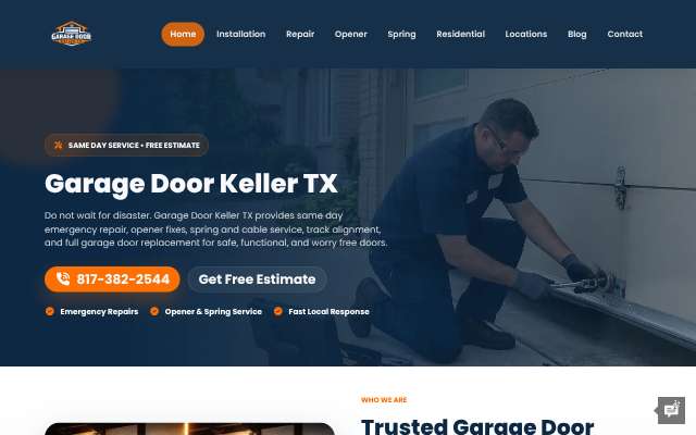 Garage Door Keller TX's page as the assistant saw it