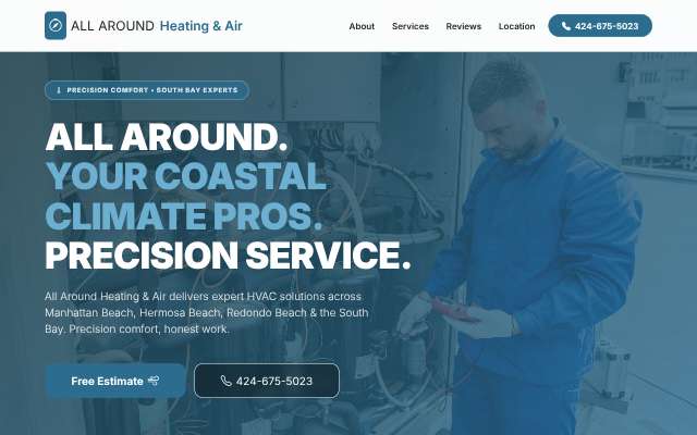 All Around Heating & AC Repair Manhattan Beach's page as the assistant saw it