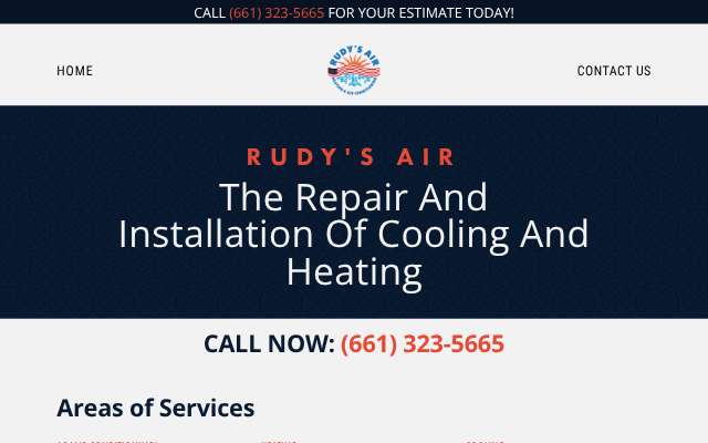 Rudy's Air's page as the assistant saw it