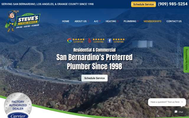 Steve's Five Star Service's page as the assistant saw it