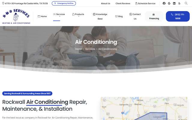 D-N-D Services Heating & Air Conditioning's page as the assistant saw it