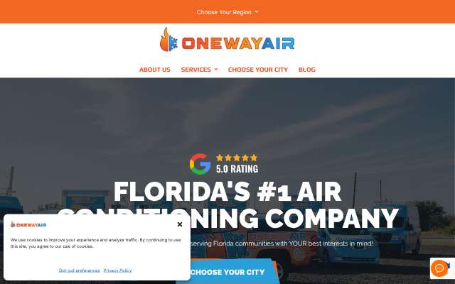 One Way Air's page as the assistant saw it