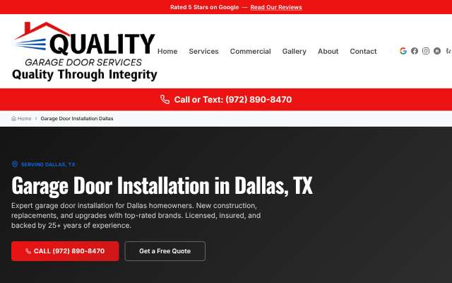 Quality Garage Door Services's page as the assistant saw it