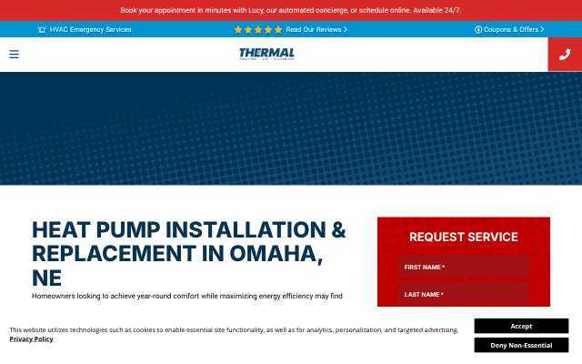 Thermal Services's page as the assistant saw it