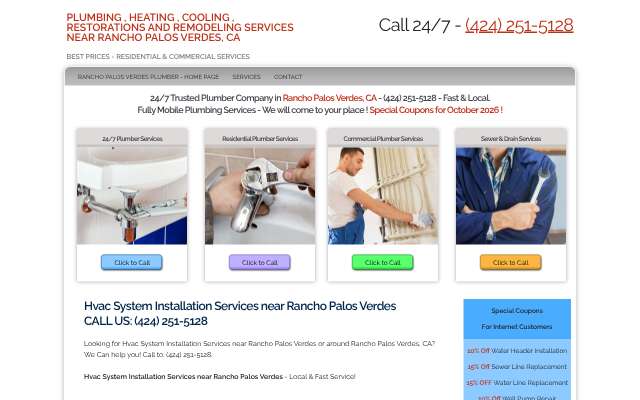 Rancho Palos Verdes Plumber HVAC's page as the assistant saw it