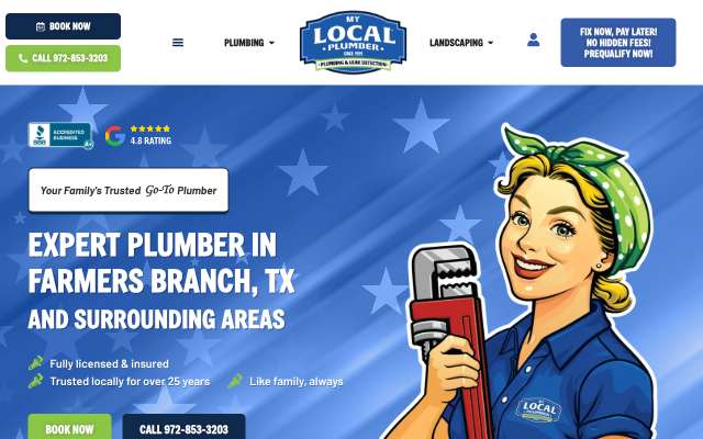 My Local Plumber's page as the assistant saw it