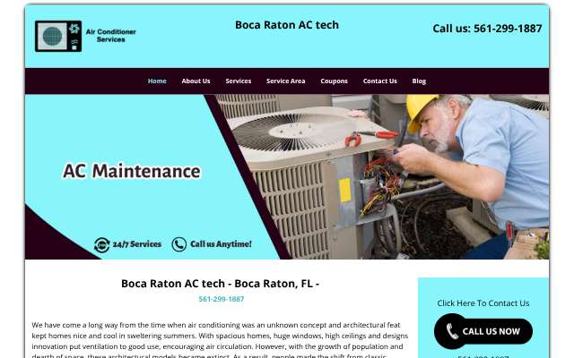Boca Raton AC tech's page as the assistant saw it