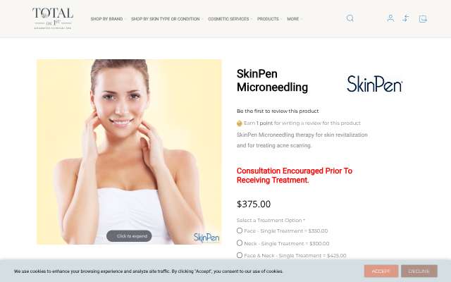Total Skin and Beauty (online store)'s page as the assistant saw it