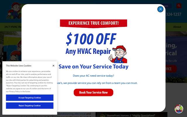 Jarboe's Heating, Cooling, Plumbing & Electrical's page as the assistant saw it