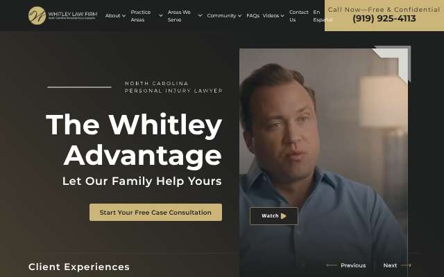 Whitley Law Firm Injury Lawyers's page as the assistant saw it