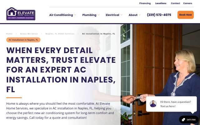 Elevate Home Services, LLC's page as the assistant saw it
