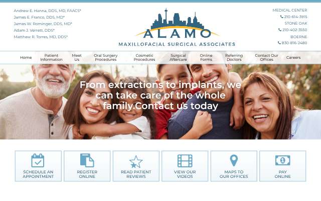 Alamo Maxillofacial Surgical Associates (Alamo OMS)'s page as the assistant saw it