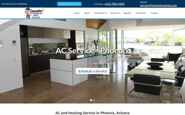 Innovative Air Conditioning and Heating's page as the assistant saw it