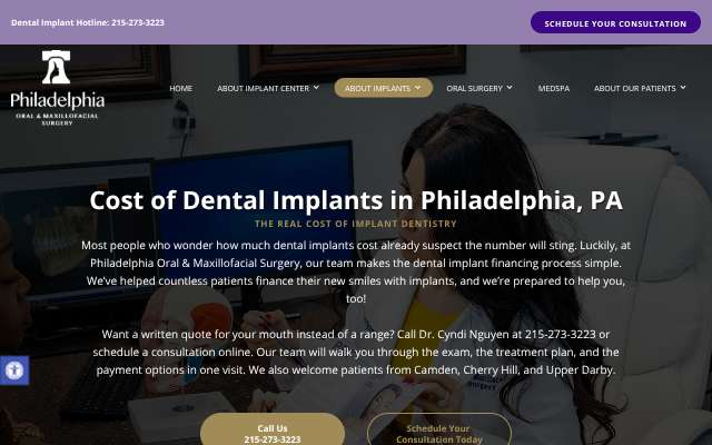 Philadelphia Oral & Maxillofacial Surgery's page as the assistant saw it