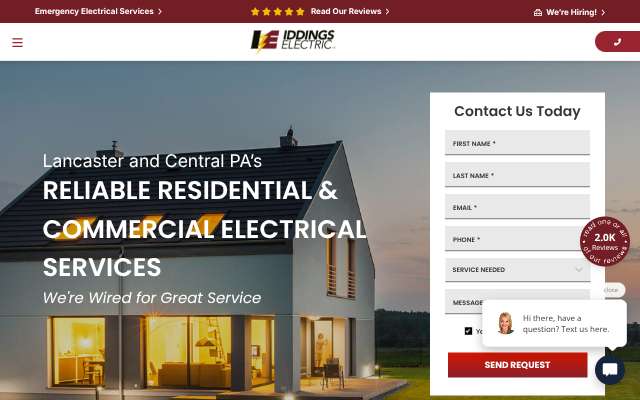 Iddings Electric Inc's page as the assistant saw it