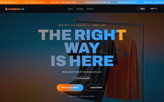 One Way Air's page as the assistant saw it