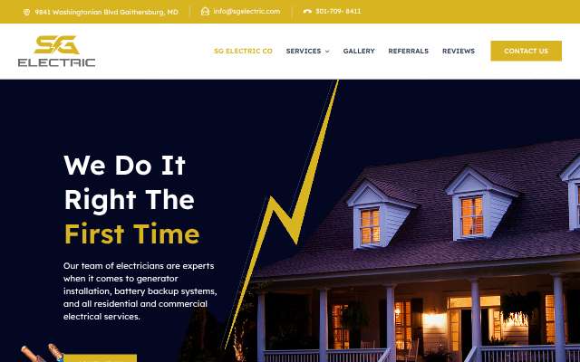 SG Electric's page as the assistant saw it