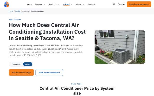 EverHeat Solutions's page as the assistant saw it