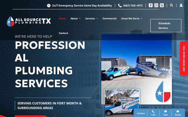 All Source Plumbing TX's page as the assistant saw it