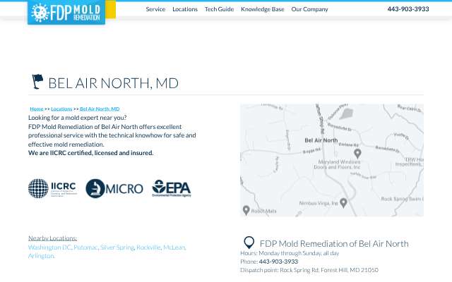 FDP Mold Remediation of Bel Air North's page as the assistant saw it