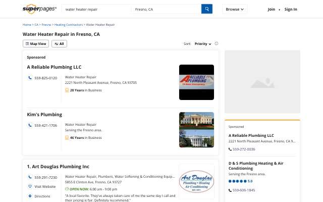 Page cited for Art Douglas Plumbing Inc
