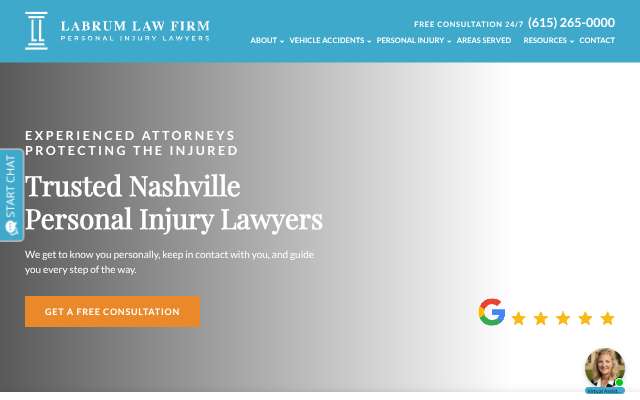 Labrum Law Firm's page as the assistant saw it