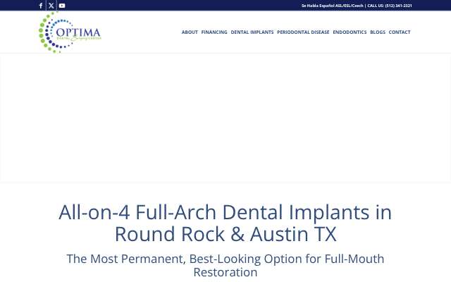 Optima Dental Surgery's page as the assistant saw it